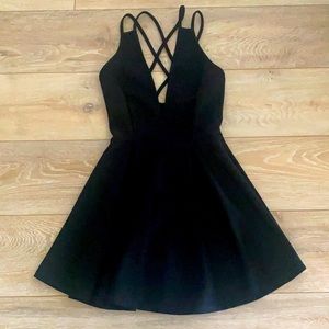 Black mini, deep-V party dress